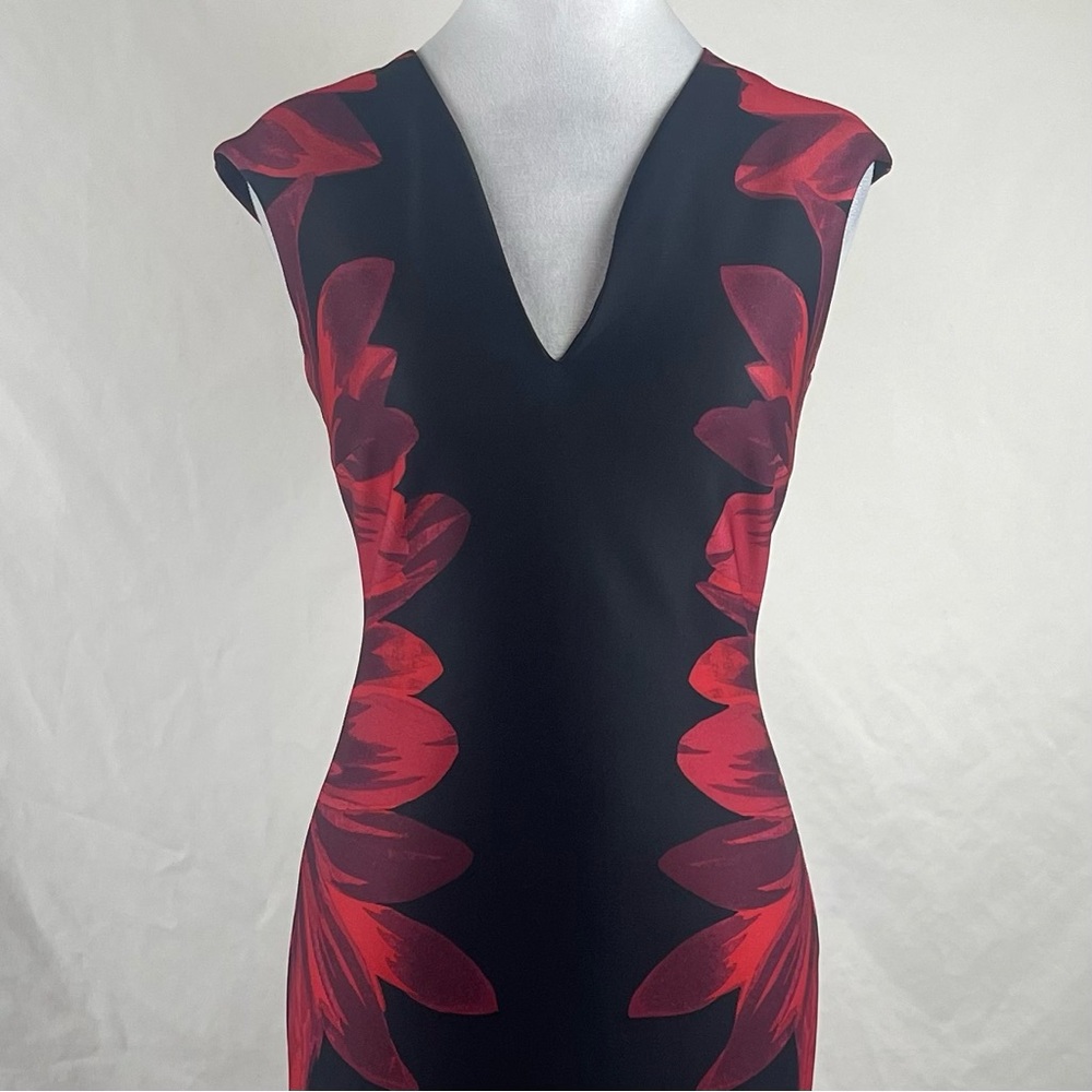 New York & Co Black Red Midi Dress NWOT Size XS - Picture 3 of 14